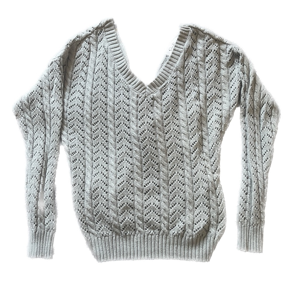 Jessica Simpson Light Green Knitted Cropped Sweater- Size Medium